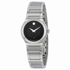 Movado Quadro Black Dial Stainless Steel Ladies Watch 0606493