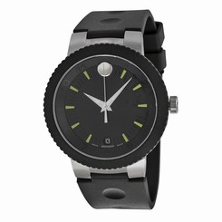 Movado Sport Edge Black Dial Black Rubber Mens Watch 0606928