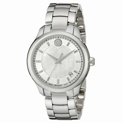 Movado 0606978 Lady's White MOP Dial Diamond Steel Bracelet Watch