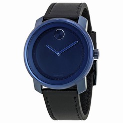 Movado Bold Blue Dial Leather Unisex Watch 3600408