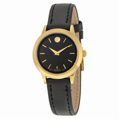 Movado 1881 Automatic Black Dial Gold Pvd Stainless Steel Ladies Watch 0606925