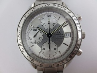 G0087 Authentic Omega Speedmaster Automatic Chronograph Date Silver Dial 3513.30