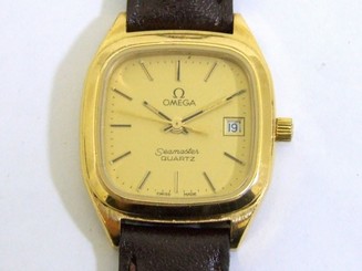 AUTHENTIC Omega Seamaster Lady's Women Date Gold Steel Quartz Cal 1380 Swiss k09