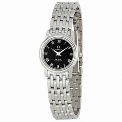 New OMEGA De Ville Quartz Small SS x Black Dial 4570.52 Ladies Watch,AS
