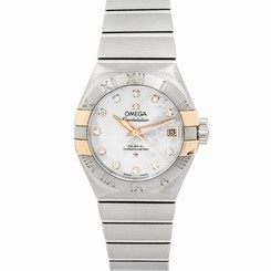 Omega Constellation Rose Gold Steel Auto Date Ladies Watch 123.20.27.20.55.004 7612586236648