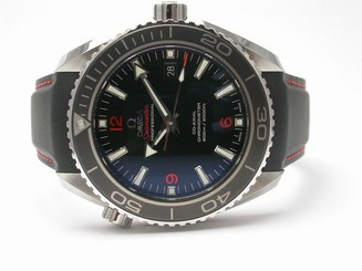 OMEGA 232324 SEAMASTER PLANET OCEAN RUBBER STRAP ORANGE STITCH MEN'S WATCH