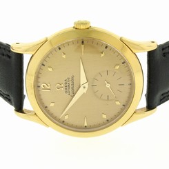 Vintage 18K Yellow Gold Men's Omega Seamaster Bumper Automatic 17 Jewel Ref 2499