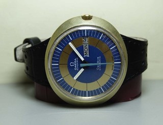 VINTAGE OMEGA AUTOMATIC GENEVE DYNAMIC STEEL GOLD DATE 752 MENS WATCH OLD H683