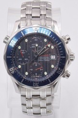 Omega Seamaster Professional Chronometer Stainless Steel Auto Watch Blue Dial