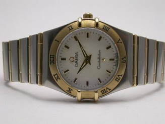OMEGA 795.1202 CONSTELLATION STEEL AN GOLD LADIES QUARTZ WATCH MOP DIAL