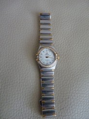  Omega Constellation Mini 1377.00.00 Steel and Gold Textured Dial Diamond Watch