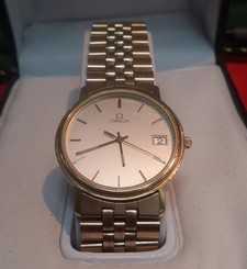 Preowned 1970-80S Omega Swiss Quartz 6 Jewel Gold-tone Watch Case w. Fitted Band