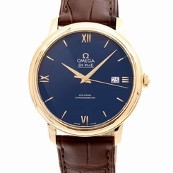 Omega De Ville Prestige Yellow Gold Date Strap Mens Watch 424.53.40.20.03.001