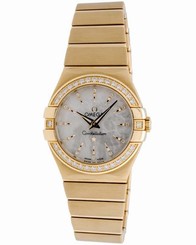 Omega Constellation 18K Y/G Diamond Quartz Ladies Watch �C 123.55.27.60.55.004