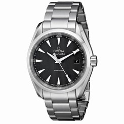 OMEGA MEN'S 38MM STEEL BRACELET & CASE QUARTZ BLACK DIAL WATCH 23110396006001
