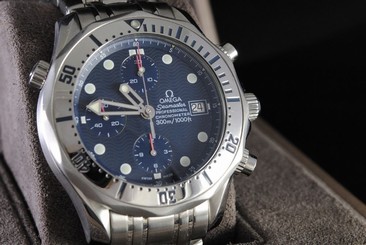 Omega Seamaster Diver 300M Prof Chronometer Automatic Chronograph Blue Dial