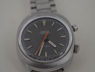 w338 OMEGA CHRONOSTOP HAND-WIND STAINLES STEEL VINTAGE WRISTWATCH
