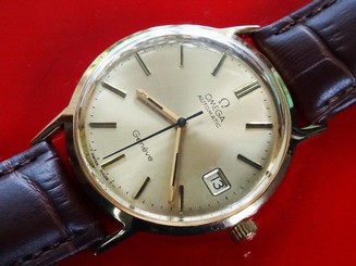  VINTAGE  CIRCA 1974   MEN'S OMEGA  GENEVE  AUTOMATIC  SERVICED  DATE  CAL 1012