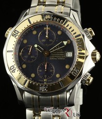 Omega Seamaster Chronograph Steel/Gold Blue Wave 2398.80.00 2 Yr Warranty #1762