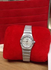 Omega Constellation Mini 1466.71.00 Ladies 22.5mm Diamond Bezel - B&P - 2003