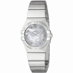 OMEGA WOMEN'S 24MM STEEL BRACELET & CASE SWISS QUARTZ WATCH 12310246055001