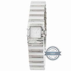 Omega Constellation Quadra Mini 1539.77.00 Quartz Steel Diamonds Ladies Watch