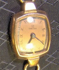 Pretty Ladies OMEGA 12 K Gold Filled Vintage Windup Watch Works but Needs Parts