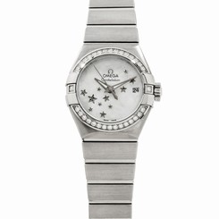 Omega Constellation Pearl Date Diamond Steel Ladies Watch 123.15.27.20.05.001 7612586232947