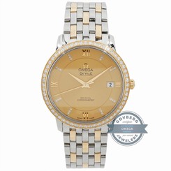 Omega De Ville Prestige 424.25.37.20.58.001 Auto Steel Gold Diamond Mens Watch