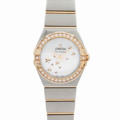 Omega Constellation Quartz Rose Gold Diamond Laies Watch 123.25.24.60.05.002 7612586233005