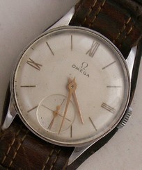 Omega Military wristwatch Steel Case 29 mm. in diameter load manual