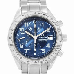 Omega Speedmaster Date Blue Dial Chronograph Mens Watch 3513.82.00