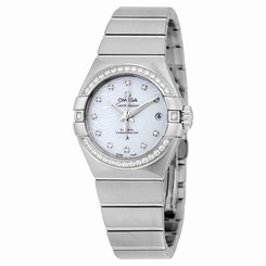New Omega Constellation Diamond Dial & Bezel Ladies Watch 123.15.27.20.55.003
