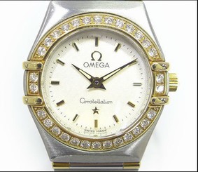 Pre-owned OMEGA 1367.30 Constellation Mini SS �� YG Quartz White Ladies Watch,AS