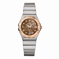 OMEGA WOMEN'S CONSTELLATION DIAMOND 27MM AUTOMATIC WATCH 123.20.27.20.57.001
