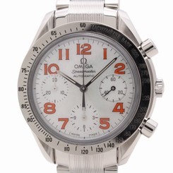 Pre-Owned OMEGA Speedmaster Chronograph SS White Dial Mens Auto Watch 3534.78,MR