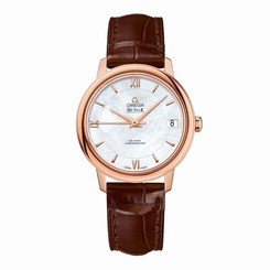 OMEGA WOMEN'S DE VILLE BROWN LEATHER BAND AUTOMATIC WATCH 424.53.33.20.05.001