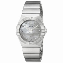 OMEGA WOMEN'S 27MM STEEL BRACELET SWISS QUARTZ WATCH 123.10.27.60.55.003