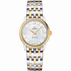 OMEGA WOMEN'S DE VILLE 27.4MM TWO TONE SWISS QUARTZ WATCH 424.20.27.60.05.001