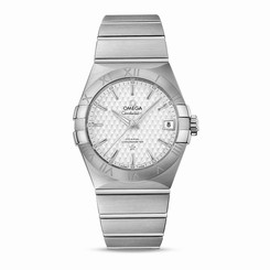 New Omega Constellation Co-Axial Silver Steel Mens watch 123.10.38.21.02.003