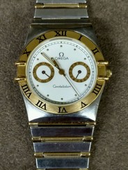 Fake AAA Mens Omega Constellation two tone day date Watch