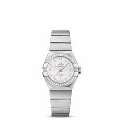 OMEGA WOMEN'S CONSTELLATION DIAMOND 27MM AUTOMATIC WATCH 123.15.27.20.55.002