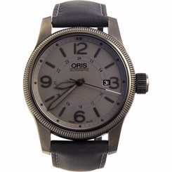 Oris Men's 73376294263LS Big Crown Black Leather Strap Watch