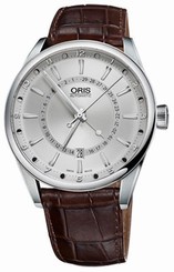 Oris Artix Date Silver Dial Brown Alligator strap Men's Watch 76176914051LS