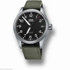 NEW ORIS BIG CROWN BLACK DIAL AUTOMATIC GREEN TEXTILE STRAP WATCH 0175176974164 845960060578
