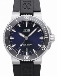 NEW 73376534135 ORIS AQUIS DATE DEEP BLUE 733 7653 4135 RUBBER STRAP