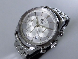 SUPERB! Oris Artelier Chronograph Automatic Watch with Box, Papers & Spare Links