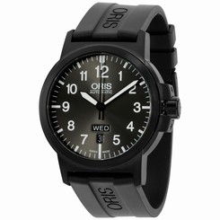 Oris Black Dial Black Silicone Strap Men's Watch 73576414733RS