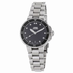 Oris Aquis Divers Stainless Steel Black Dial Women's Watch 73376524194MB