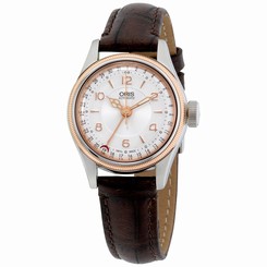 Oris Silver Dial Brown Leather Strap Ladies Watch 59476954361LS